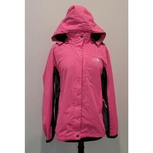 The North Face Pink Gray Insulated Jacket L Polartec Hooded GUC